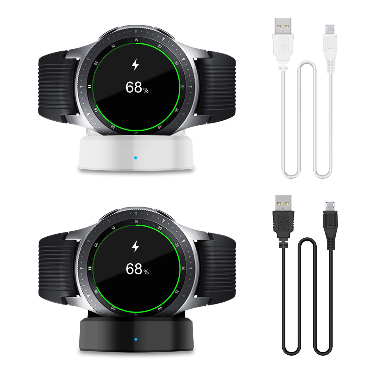 [2 Pack] Charger Compatible with New Samsung Galaxy Smart Watch 2018 42mm 46mm,Replacement Charging Dock Cradle for Samsung Galaxy Smart Watch SM-R800 ...