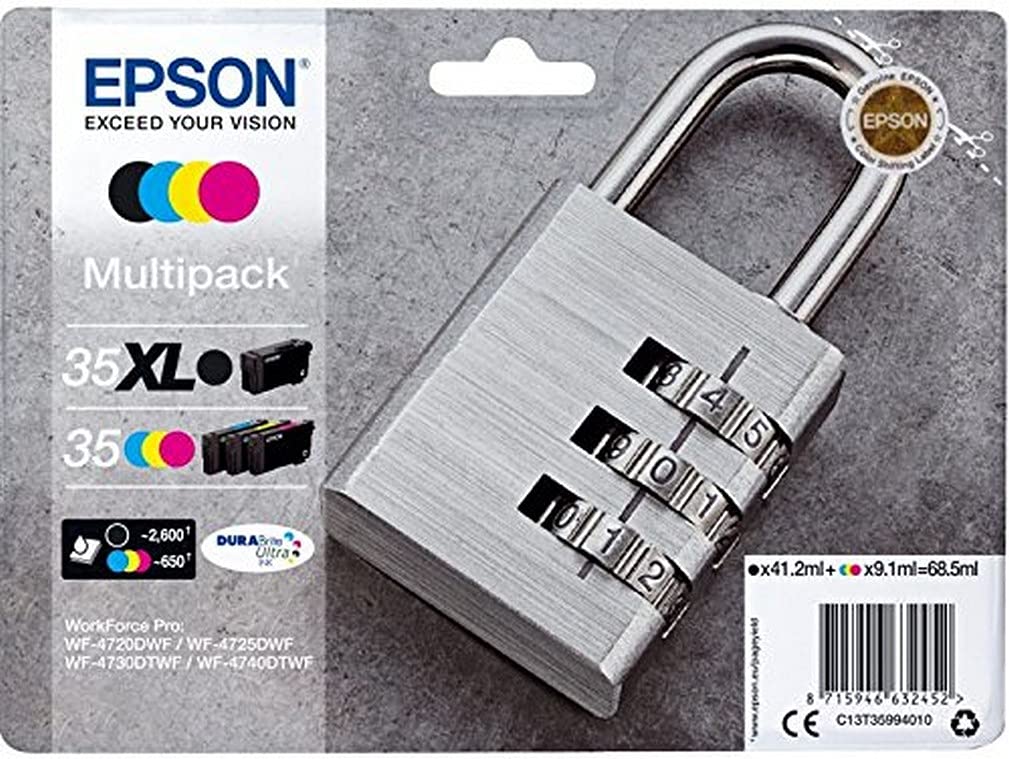 Epson 35XL MPACK Ink (XL BKundSTD cm, Black, Cyan, Magenta, Yellow