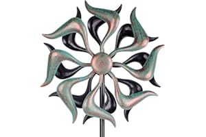 Stargarden Wind Spinners Outdoor, Metal Wind Spinner, Kinetic Wind Sculptures & Spinners, Decorative Pinwheels Double Windmill for Yard, Garden Decor-51 * 11.8 Inch
