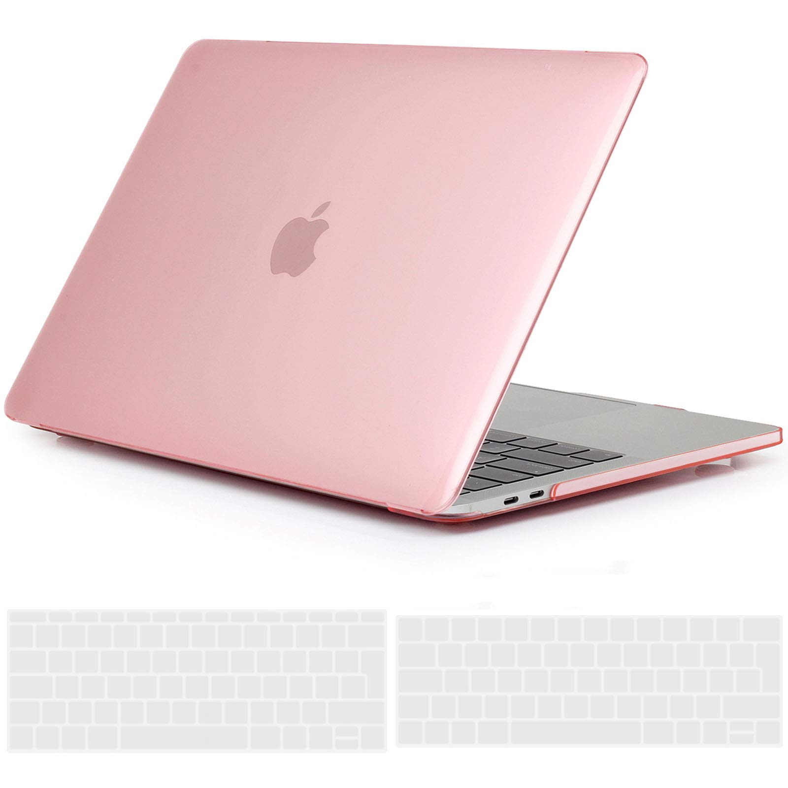 TECOOL Case compatible with MacBook Pro 13 inch 2016-2022 (M2 M1 A2338/A2289/A2251/A2159/A1989/A1706/A1708), Plastic Snap On Hard Shell Cover & UK EU Keyboard Protector, Crystal Fuchsia (Glossy)