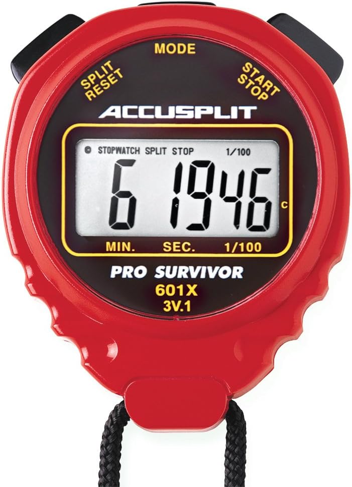 ACCUSPLIT Pro Survivor A601XBK Stopwatch, Clock, Extra Large Display