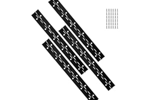 Yeecheng 4-Pack 12-Inch Black Stainless Steel Heavy Duty Continuous & Piano Hinge, 1.2" Open Width Piano Boat Hinges, with Pre-Drilled Holes and Screws, Ideal for Piano Cabinets ane Wooden Box.