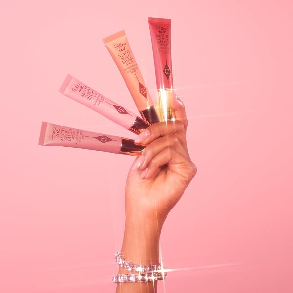 CHARLOTTE TILBURY PILLOW TALK MATTE LIQUID BLUSH WAND – MATTE BLUSH FOR CHEEKS WITH CUSHION APPLICATOR – INFUSED WITH LUMI-BLUR TECHNOLOGY FOR A LIGHT-REFLECTING, SOFT-FOCUS EFFECT – PINK POP
