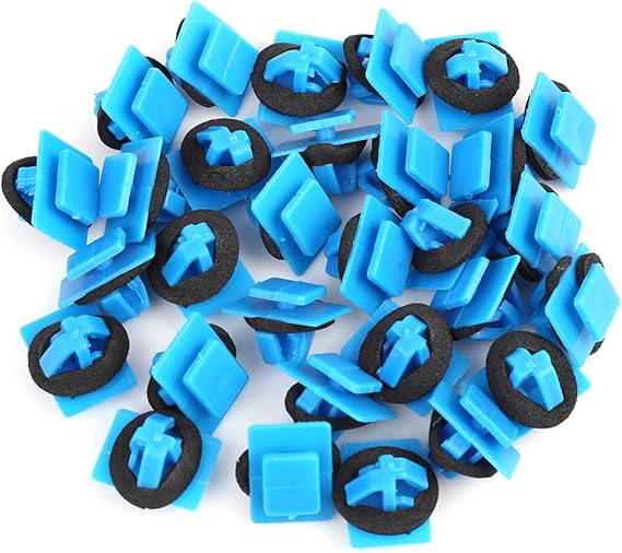 uxcell 30pcs Plastic Rivet Blue Bumper Fender Fastener