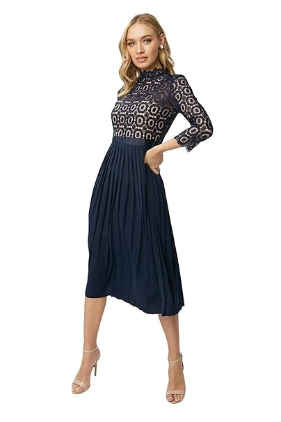 little mistress crochet top midi dress