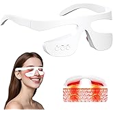 Under Eye Red Light Therapy Glasses, Eye Massager Devices for Relieve Eye Bag, Reducing Dark Circles and Puffiness, Smoothing Fine Lines with Microcurrent, Red-Light & Heat & Mood & Sleep Enhancement