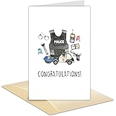 Hippeny Police Officer Graduation Gift Idea, Police Academy Graduate Card, Congratulations PC Promotion Card