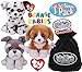 Ty Beanie Babies Dogs Franklin, Harper & Catcher Gift Set Bundle with Bonus Matty's Toy Stop Storage Bag - 3 Pack
