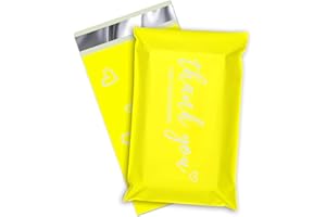 JOWLROEL 6x9 Poly Mailer Envelopes 100 Pack Shipping Bags with Self Adhesive, Thank You Mailing Envelopes, Waterproof and Tear-Proof Postal Bags in Yellow