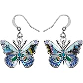 BONSNY Enamel Sweet Butterfly Gifts for Women Earrings Dangle Jewelry Novelty Funny Charms Accessories