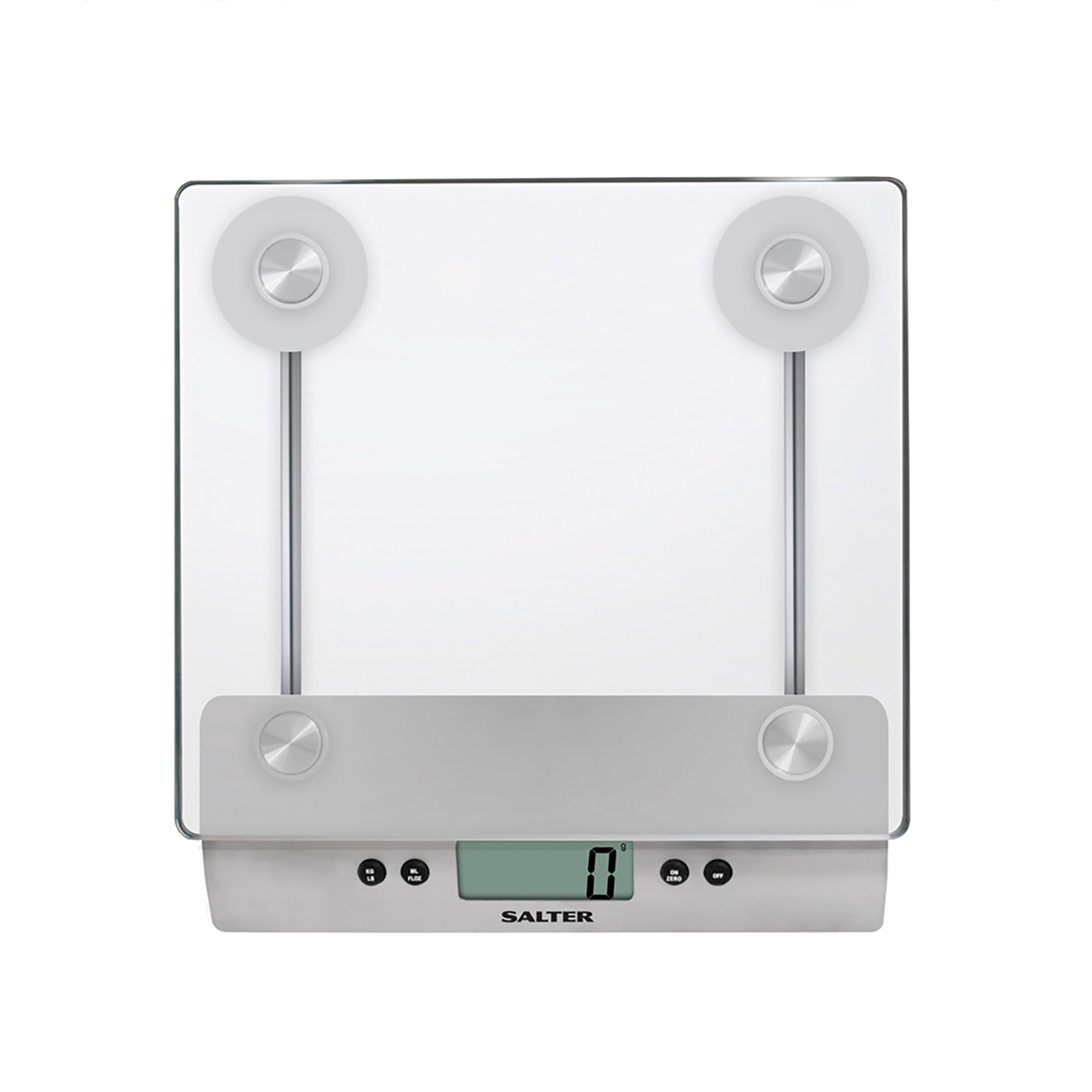 Salter 3003 SSSVDR08EU16 Kitchen Weighing Scale – Digital Glass Food Scales, Weighs Liquids/Fluids, Easy Read LCD Display, Metric/Imperial Measures, Tare Function, 5KG Capacity, Battery Included