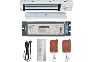 YUHANUS Smart Door Access Control System 600lbs Magnetic Lock Kit with Tuya App & Remote Control, Stainless Steel Exit Button, Power Supply and Built-in Alarm Beeper