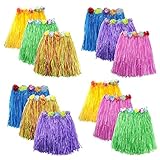Zilong 12 Pack Elastic Hawaiian Grass Hula Skirt Dance Dresses luau Party Favors