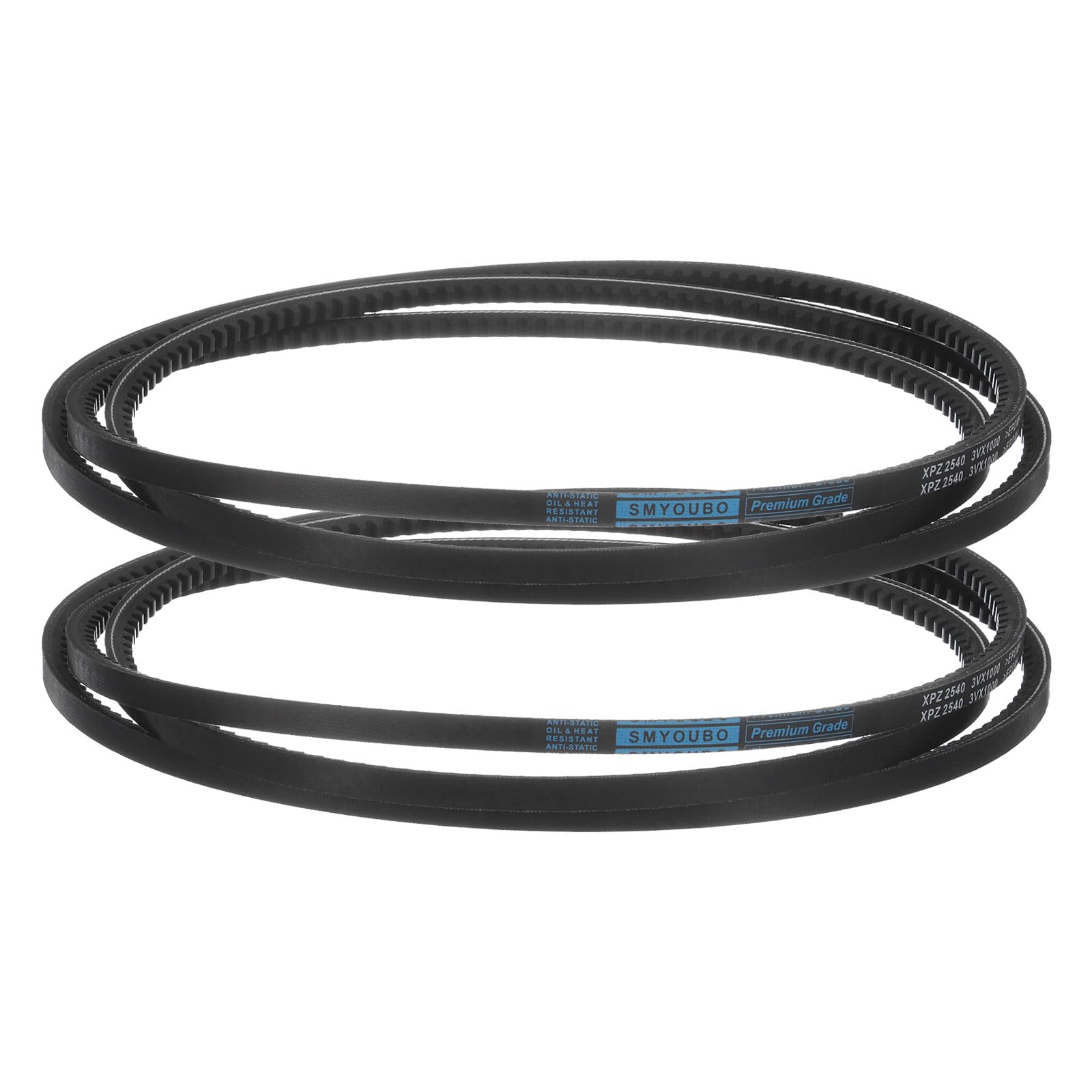 Photo 1 of uxcell 2pcs 3VX1000 Rubber V-Belt, Raw Edge Cogged Industrial V Belt 100" Length x 0.38" Width x 0.32" Thickness