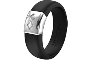 Rinfit Silicone Rings for Women & Men - Silicone Wedding Bands Women or Men - Infinity Ring with Metal Plate - Rubber Rings Women & Men - MetalInfinity Collection