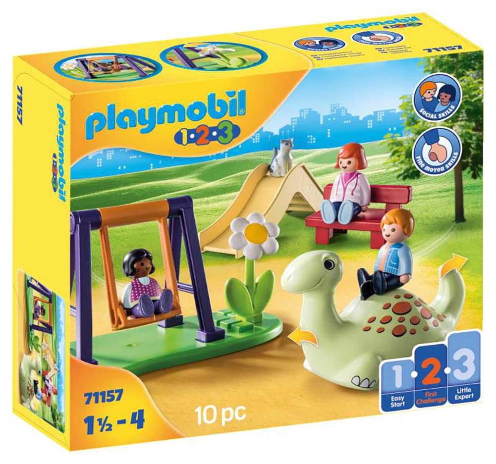 Playmobil 71157 1.2.3 Playground, with Swing and Slide, Early Development, Fun Imaginative Role-Play, PlaySets Suitable for Children Ages 4+