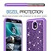 Galaxy J7 Refine/J7 2018/J7 Star/J7 Top/J7 Aura/J7 Aero/Crown/Eon Case w/Tempered Glass Screen Protector for Girls Women,LeYi Glitter Protective Phone Case for Samsung J7 V 2nd Gen TP Purple