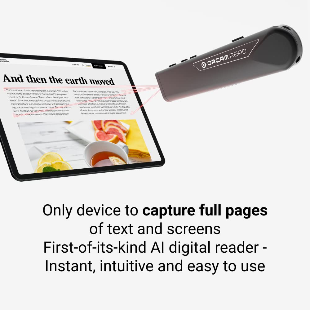OrCam Read - Artificial Intelligence (AI) Assistive Reader - Including Smart Reading Feature - for Anyone Who is Exposed to Large Amounts of Text at School, Work, or on The Go