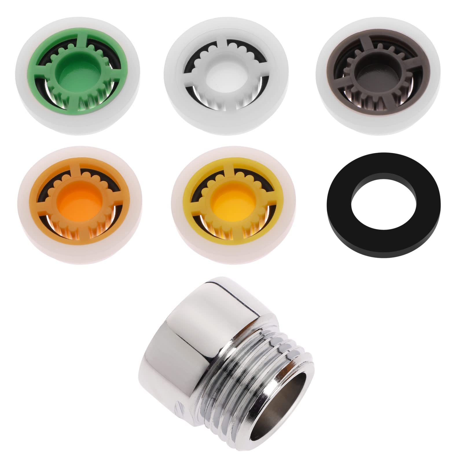 ECSiNG 5PCS Shower Flow Reducer Restrictor 5 Different Flows 6L 7L 8L 10L 12L with G1/2 Adapter Shower Head Water Saving Valve Shower Flow Saver