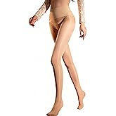 JoyJoyLing Women's Shimmer Shiny Tights Sheer Seamless Sparkly Tights Control Top Pantyhose for Date Dance Stockings