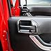 RT-TCZ for Jeep JK Inner Door Handle Cover Bowl Trim Fit for Jeep Wrangler JK JKU 2011-2017 4DR Black Carbon Fiber Grain Interior Accessories 4pcs