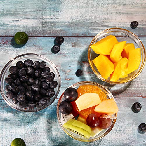5 Inch Glass Ramekins Bowls,WERTIOO Mini Glass Bowls for Kitchen Prep, Dessert, Dips, and Candy Dishes or Nut Bowls, Set of 12