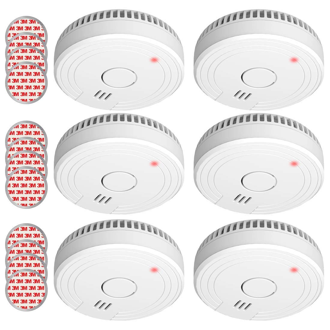 ELRO FS1805M, 6-Piece Smoke Alarm Set, Magnetic Mounting Kit, 5-Year, Complies with European Standard EN14604, White, Set of 6