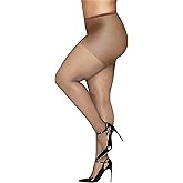 Hanes Curves Women's Pantyhose with Run Resist and X-Temp Technology, Ultra Sheer, Control Top, Sheer Toe, Plus Size