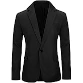 YUNCLOS Men's Slim Fit Casual 1 Button Notched Lapel Blazer Jacket
