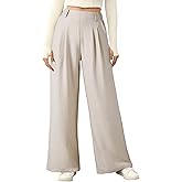 EVALESS Women's Wide Leg Pants High Waisted Business Work Casual Trousers 2026 Summer Comfy Palazzo Pants with Pockets
