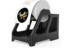 PONNOR Thermal Label Holder for Roll and Fan-fold Labels,Shipping Labels Holder for for Desktop Label Printer,Business Supplies Accessory for Office, Home(Upgraded Black)