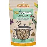 Sunseed Crazy Good Cookin Bird Treat, 16 Ounces, Jungle Rice with Bananas Dates and Pistachios, Brown