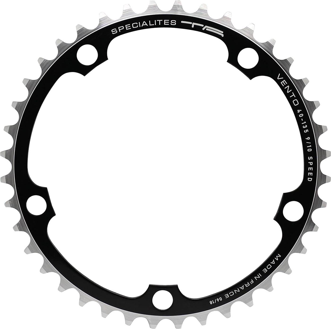 Spécialités TA Vento 135pcd Campagnolo 9/10 Speed Chainring, Black, Inner 39t