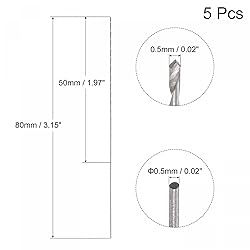 uxcell 5 Pcs 0.5mm Mini Micro Twist Drill