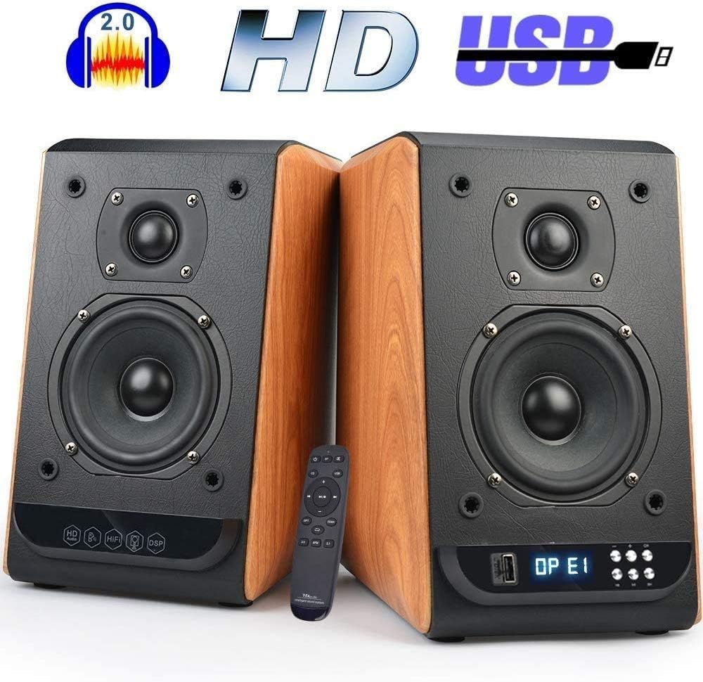 Bookshelf Speakers Bluetooth Studio Speakers HiFi 2.0