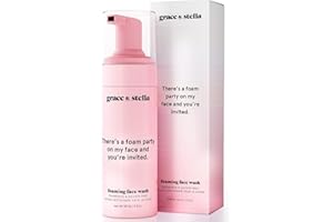 grace & stella Award Winning Travel Face Wash (60ml) Hydrating & Gentle Foaming Facial Cleanser with Hyaluronic Acid, Rose Wa