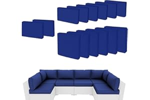PROHIKER Patio Cushion Cover Replacement 14 Pack Outdoor Sofa Cushion and Pillow Covers Only with Zipper for 7-Piece Outdoor Patio Furniture Conversation Set (Navy Blue)