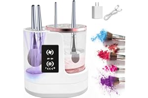 AGOTEER Electric Makeup Brush Cleaner Machine, 3 in 1 Makeup Brush Washer & Dryer & Holder Combined, Automatic USB Cosmetic Brushes Cleaner Tool for All Size Brushes and Sponges