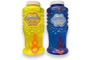BUBBLETASTIC Bacon and Peanut Butter Scented Bubbles for Dogs - One 8oz Bottle of Each! 100% Non Toxic, Tear Free and Safe for Dogs and Kids