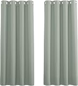 PONY DANCE Sage Green 2 Pieces Thermal Blackout Curtains 52x63 Eyelet view 9