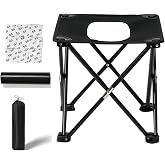 QIYUNI Portable camping toilet for adults, compact folding travel toilet with cover and storage bag, light emergency toilet suitable for outdoor, RV, car and hiking.