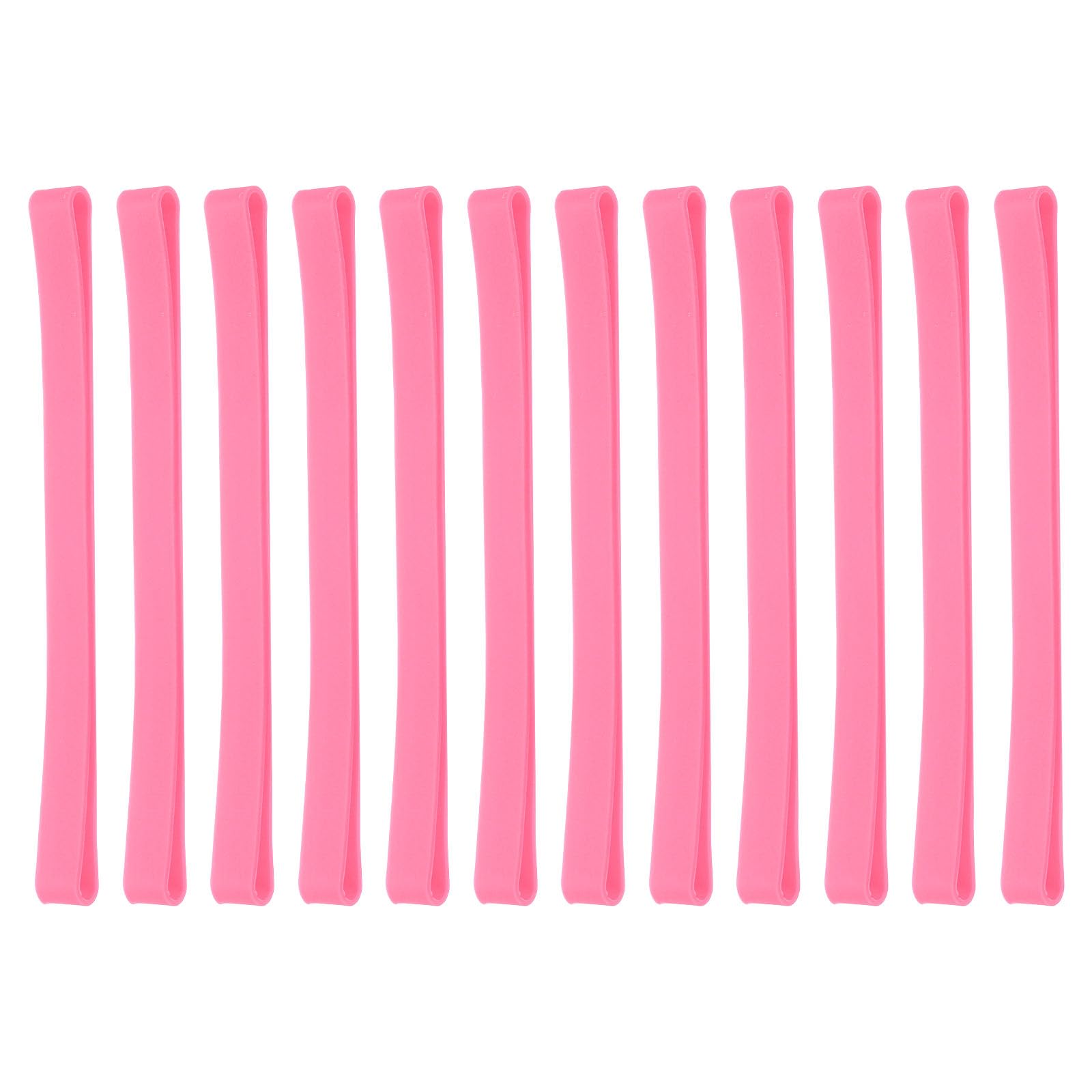 PATIKIL 5.5" Rubber Bands, 12 Pcs Durable Elastic Stretchy Bands for Books, Notebooks, Art, Traps, Exercise, Cooking, Pink