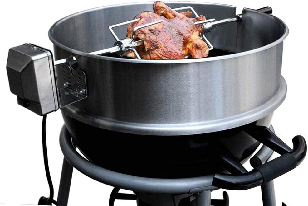 onlyfire Universal Stainless Steel Charcoal Kettle Rotisserie Ring Kit for Weber 2290 and Other Models: Sports & Outdoors