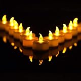 VETOUR LED Tea Lights Candles 24 Pack Warm Yellow Flickering Battery Operated view 3