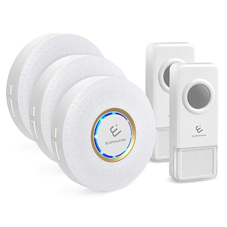 Drahtlose Funkklingel Set, ELEPOWSTAR IP55 Wasserdicht Kabellose Türklingel, Wireless Doorbell, Tür Klingel für Haus/Büro/Gar