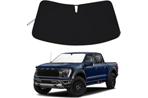 PIMCAR Windshield Sun Shade for Ford F150 2021-2026 | Premium 310T Reflective UV & Heat Protection | Custom Fit Foldable Sunshade with Storage Pouch, Dashboard Protector