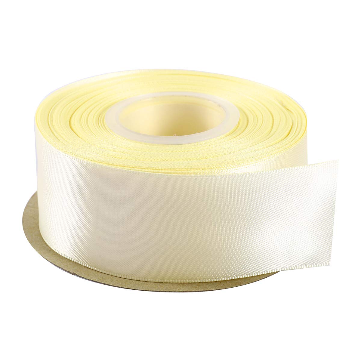 ITIsparkle 38mm Double Faced Satin Ribbon 22 Meters-Roll Set for Gift Wrapping Party Favor Hair Braids Hair Bow Baby Shower Decoration Floral Arrangement Craft Supplies, Ivory Ribbon