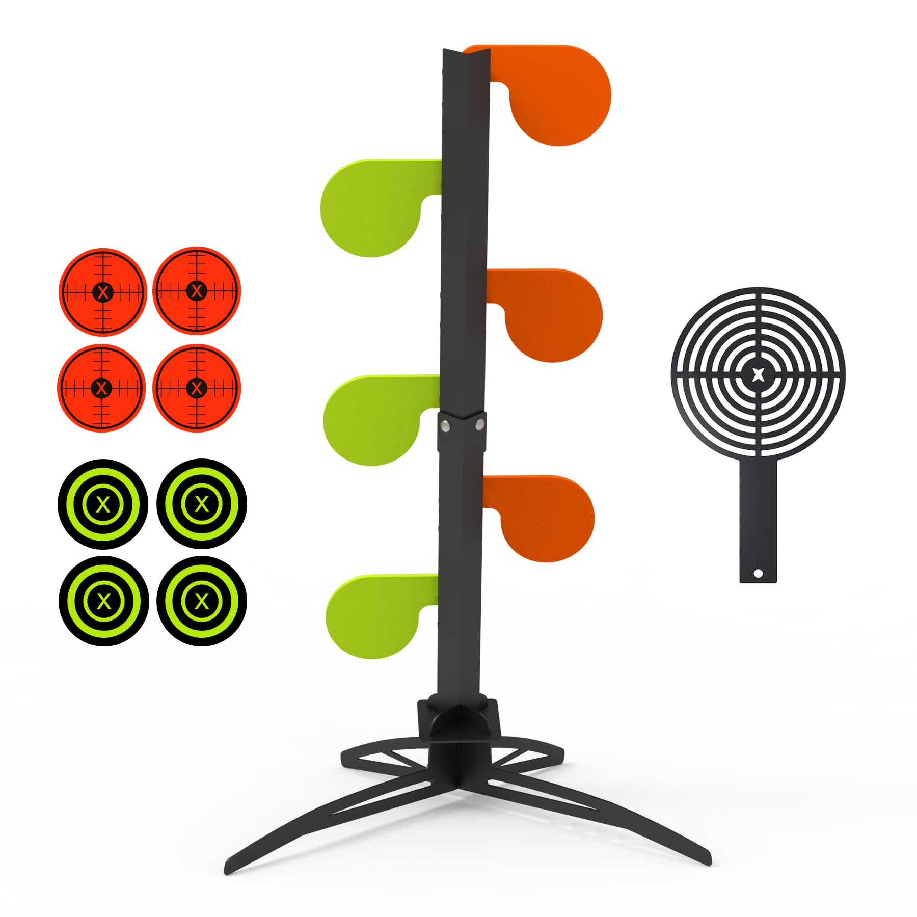 Photo 1 of KNINE OUTDOORS AR500 Dueling Tree Target Kit, 6-Piece 3/8" Thickness Steel Paddles in 6" Diameter, Steel Target for Shooting