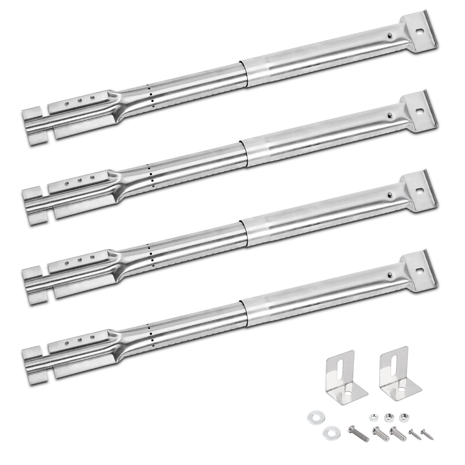 Denmay 31cm to 42cm Universal Adjustable Gas Grill Burner Tube for Charbroil, Blooma,Brinkmann, Tepro, Barbecook, Proficook,CosmoGrill, Campingaz, Proficook, 4 Pack