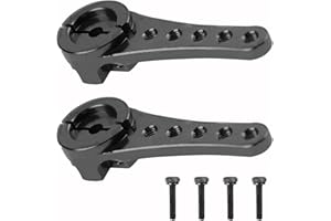 ZHUOYUEFSC 2Pcs Aluminum 25T Servo Horn Long Steering Servo Arm 46mm Length for DIY RC Car/Boat/AirplanesBoat Model Accessories with M2.5 Screws(Black)